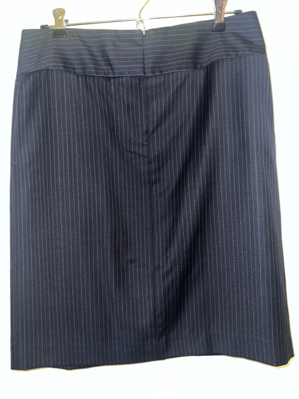 J. Crew Navy Pinstripe Pencil Skirt - Tailored Office Staple